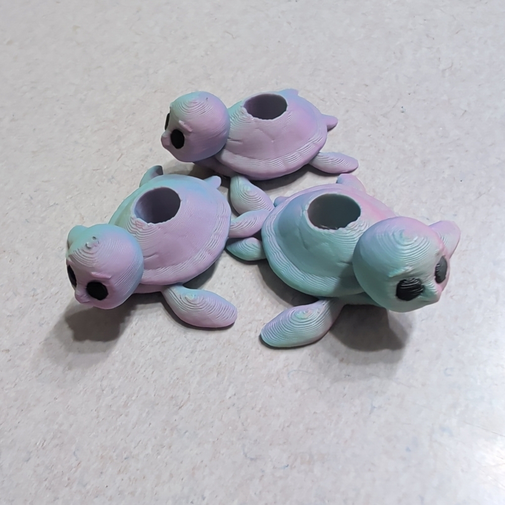 Pastel Turtle tall Tumbler Straw Toppers